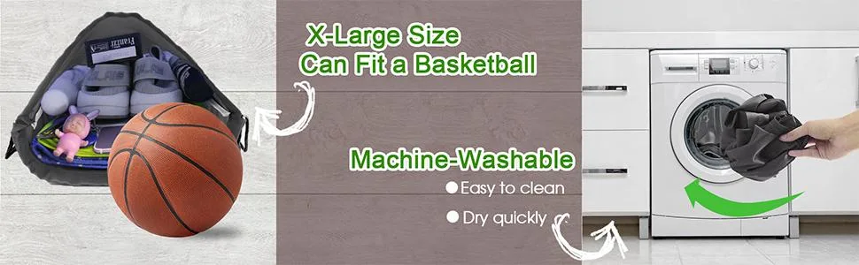 BeeGreen 22.4" L x 18.1" W Black Drawstring Backpack Bags Bulk X-Large Sports Cinch Sack Gym String Bags Machine Washable Black 2 - BeeGreen 2 Pieces 22.4