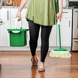 Libman Tornado Spin Mop Refills-Case of 4-Microfiber Head Easy to Replace Machine Washable Green & White 4 Each - carrying bucket and mop