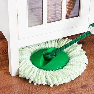 Libman Tornado Spin Mop Refills-Case of 4-Microfiber Head Easy to Replace Machine Washable Green & White 4 Each - Mop head under cabinet mop head under cabinet