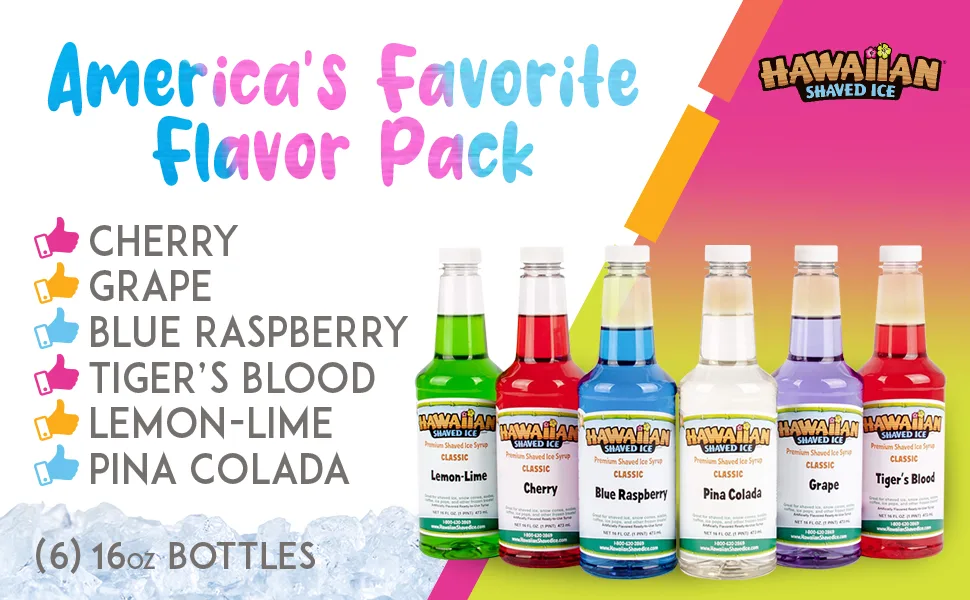Hawaiian Shaved Ice Syrup 16 Fl Oz 6 Pack 16 Fl Oz (Pack of 6) - shave ice machice shave ice machines shave ice machine shaved ice machine shaved ice shaved ice make