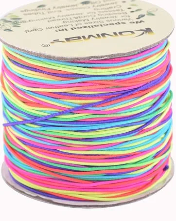 KONMAY 2 Rolls 0.8mm Flat Stretchy Bracelet Strings with Organizing Case 180 Yards Black and White Crystal Elastic Thread Cord for Jewelry Bracelets Making and Beading Flat 0.8mm Black&white - KMEC-1