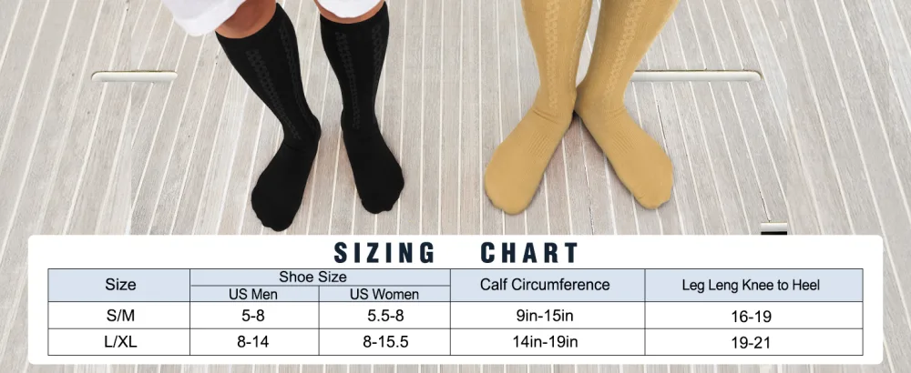 30-40mmHg Medical Graduated Compression Socks for Women&Men Circulation-Compression Stockings-Knee High Socks for Support Hiking Running 1-2 Pack Black Large-X-Large - compression socks