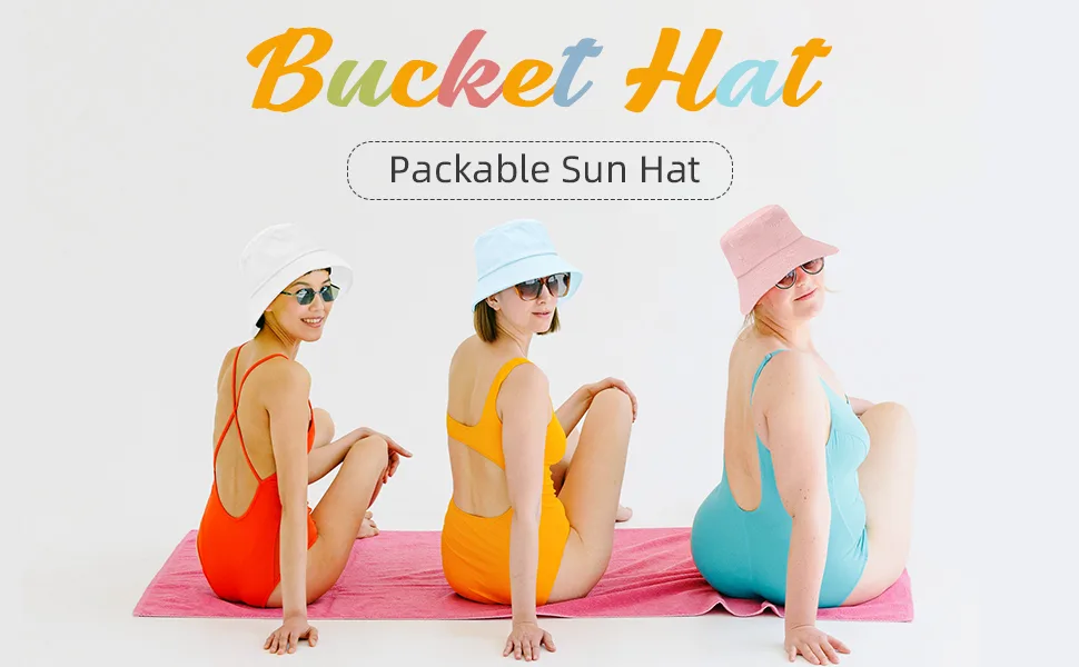 Unisex Athletic Bucket Hat Solid Colors Sun Hat with UV Protection for Outdoor Sports Packable Summer Hats One Size A White - Bucket Hat Sun Protection