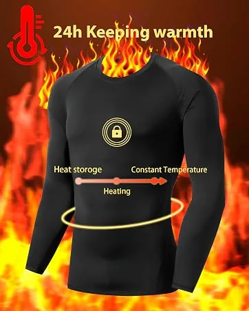 TELALEO 5/6 Pack Compression Shorts Men Spandex Sport Shorts Athletic Workout Running Performance Baselayer Underwear Black(2pcs)+blue(2pcs)+gray(1pcs) Medium - thermal shirts for mens