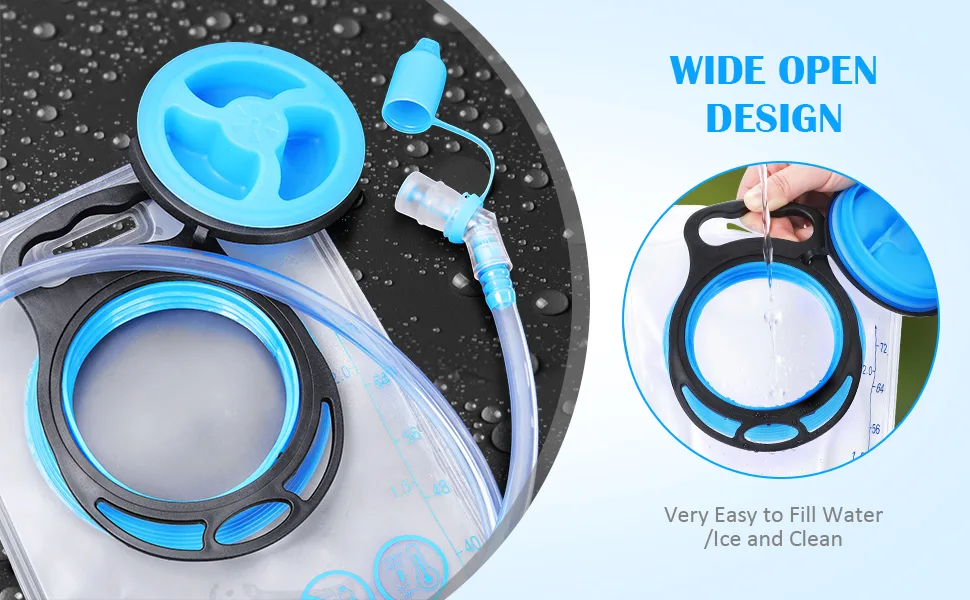 KUYOU Hydration Bladder Water Bladder Leakproof Water Reservoir Hydration Pack Replacement with Auto Shut-Off Valve for Running Hiking Riding Camping Cycling Fit Most Hydration Pack White - water bladder 2l