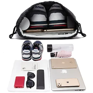 Vorspack Drawstring Backpack 10 Pieces for Party Gym Sport Trip Black - 10 pcs drawstring bag