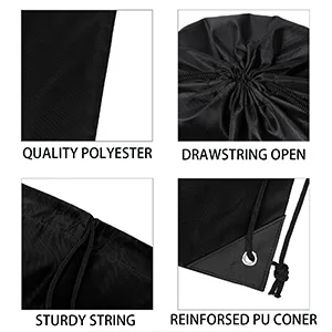 Vorspack Drawstring Backpack 10 Pieces for Party Gym Sport Trip Black - string bags