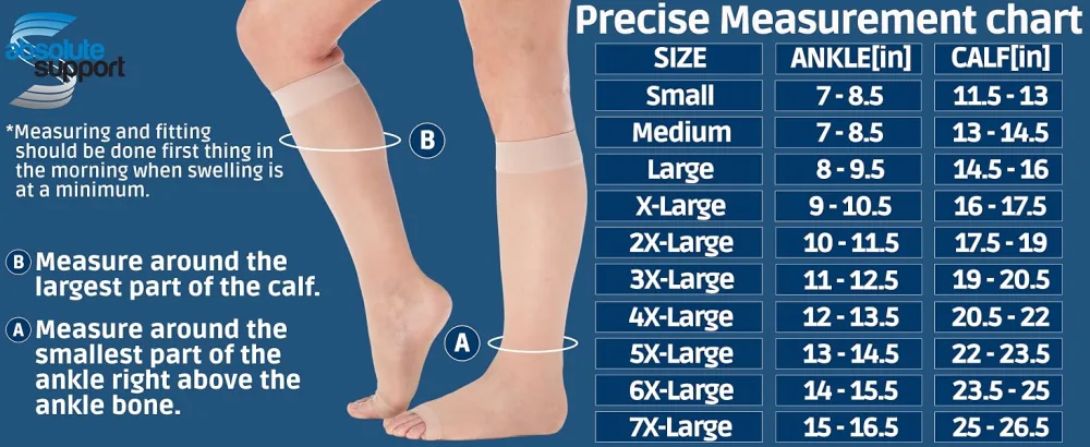 ABSOLUTE SUPPORT Made in USA - Compression Socks for Women 15-20 mmHg with Open Toe Nude Large Nude Large (Pack of 1) - Sheer Compression Socks for Women