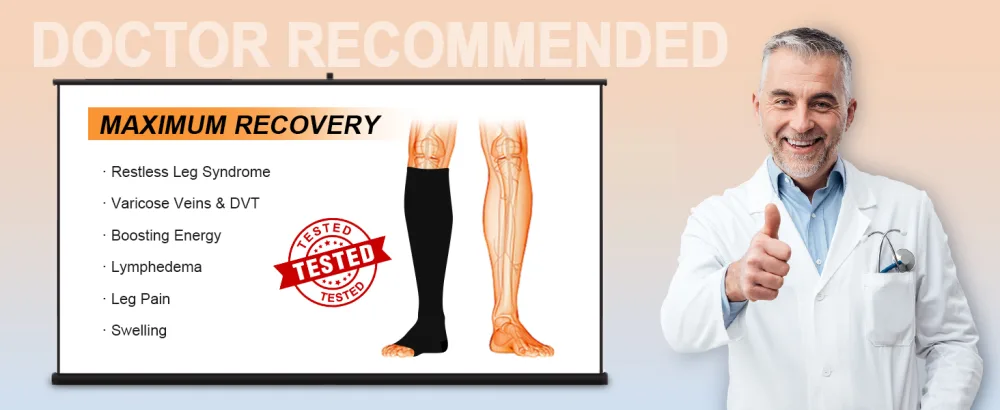 3 Pack Copper Compression Socks for Women & Men 20-30mmHg Open Toe Knee High Stockings for Circulation Support A01-3 Pack Black Large-X-Large - product information 7