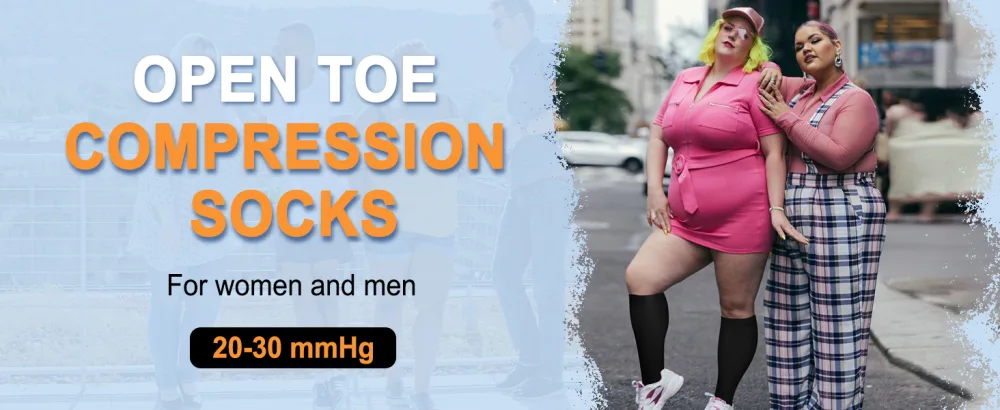 3 Pack Copper Compression Socks for Women & Men 20-30mmHg Open Toe Knee High Stockings for Circulation Support A01-3 Pack Black 3X-Large - product information 6
