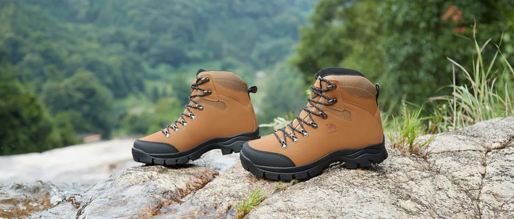 CAMEL CROWN Mens Hiking Boots Outdoor Trekking Backpacking Boot Mid Hiker Boot for Men Genuine Leather 10.5 Black - brand