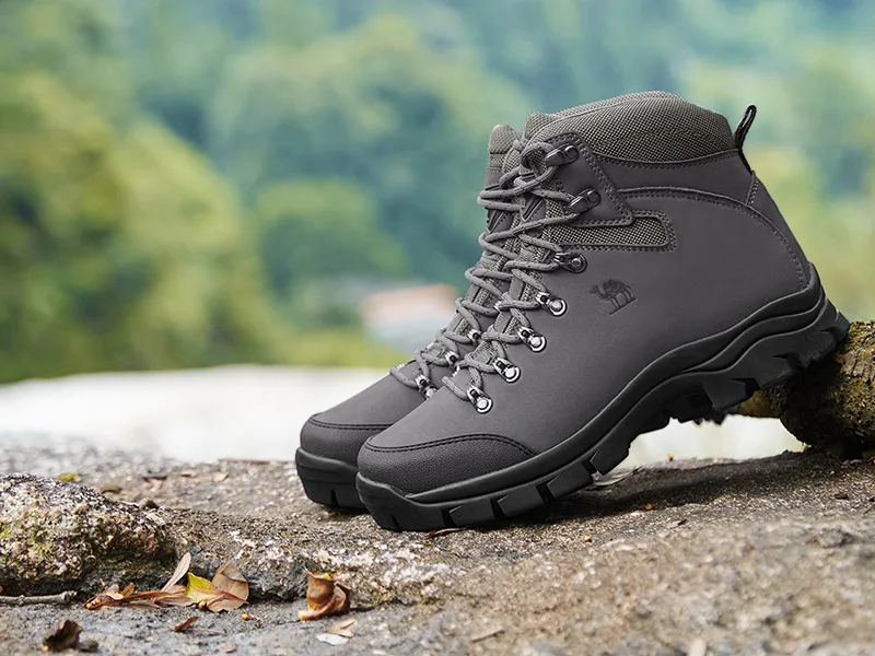 CAMEL CROWN Mens Hiking Boots Outdoor Trekking Backpacking Boot Mid Hiker Boot for Men Genuine Leather 10.5 Black - hiking boot men
