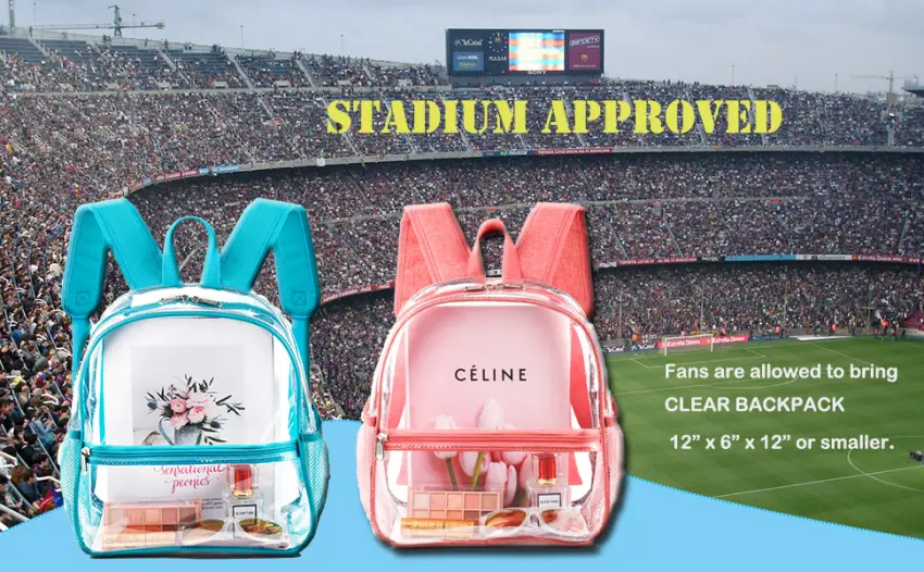 Fomaris Cute Pink Clear Backpack Stadium Approved 12x12x6 Small Mini Clear Plastic Backpack - mini clear backpack
