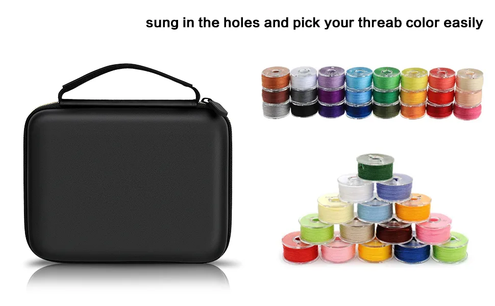 63 Slots Bobbin Case Holder - Bobbins Thread Organizer Storage - Spools Box Compatible with Brother for Singer for Babylock for Janome for Kenmore Sewing Machine - product information 23