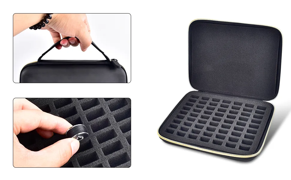 63 Slots Bobbin Case Holder - Bobbins Thread Organizer Storage - Spools Box Compatible with Brother for Singer for Babylock for Janome for Kenmore Sewing Machine - product information 24