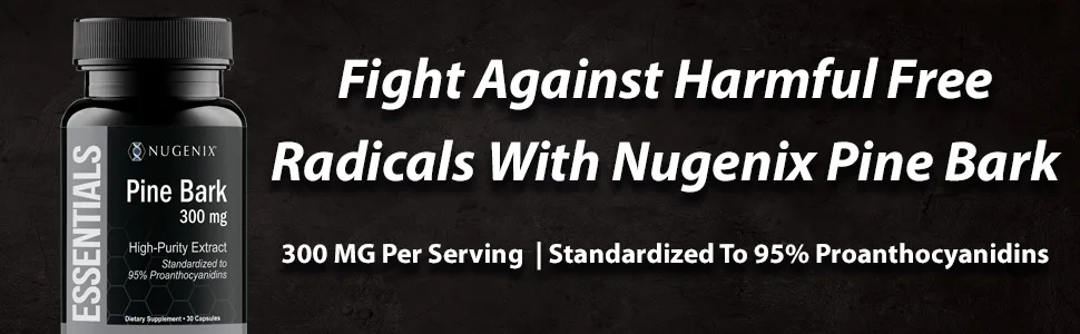 Nugenix Essentials Pine Bark Extract 300mg 95% Proanthocyanidins - 30 Count - Nugenix Pine Bark Extract Fight Harmful Free Radicals