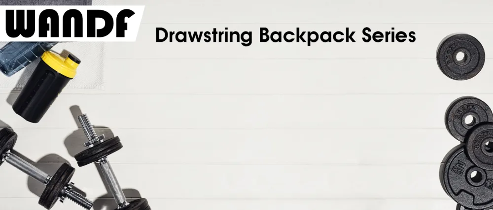 WANDF Drawstring Backpack String Bag Sackpack Cinch Water Resistant Nylon for Gym Shopping Sport Yoga Leaf Blue - WANDF Drawstring Backpack Sports Gym Bag with Shoes Compartment, Water-Resistant String Backpack