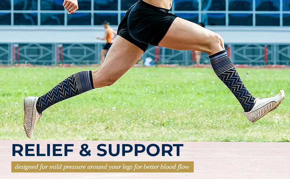 Pembrook Womens Compression Socks 6 Pack | 8-15 mmHg Graduated Support Compression Stockings for Women Large Multicolored - running compression socks for women, running compression socks, pressure socks for women