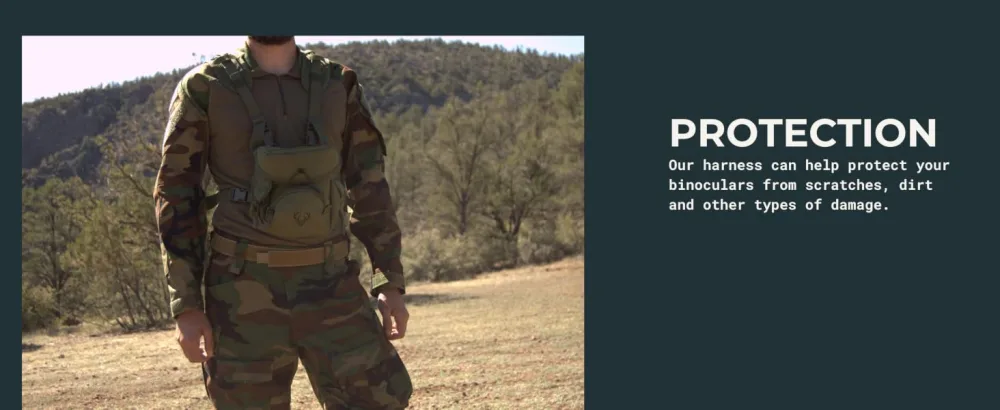 Boundless Performance Binocular Harness Chest Pack - Our Bino Harness case is Great for Hunting Hiking and Shooting - Bino Straps Secure Your Binoculars-Holds rangefinders Bullets Gear - Multicam - binocular harness
