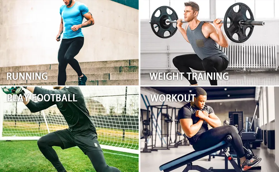 TELALEO 6 5 or 4 Pack Men's Compression Pants Leggings Sports Tights Performance Athletic Baselayer Workout Running Black(4 Pack) Large - product information 11