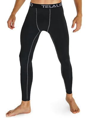 TELALEO 6 5 or 4 Pack Men's Compression Pants Leggings Sports Tights Performance Athletic Baselayer Workout Running Black(4 Pack) Large - product information 8