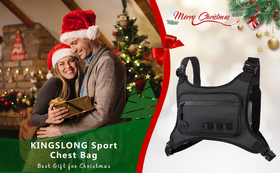 KINGSLONG Chest Bag Lightweight Chest Pack Water Resistant Running Pack Phone Holder For Workouts Running Backpack Vest with Pocket & Extra Storage black chest bag - product information 17