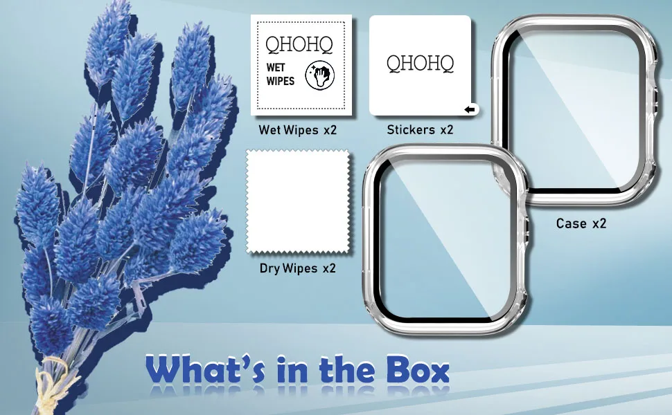QHOHQ 2 Pack Hard PC Case Compatible with Apple Watch Series 8 45mm & Series 7 45mm with Tempered Glass Screen Protector Full Coverage Touch Sensitive Ultra-Thin HD Bumper Protective Cover - Clear Transparent 45mm - product information 12