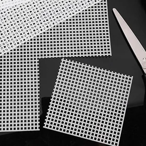 Caydo 4 Pieces 7 Count Plastic Mesh Canvas Sheets for Embroidery Acrylic Yarn Crafting Knit Crochet Projects and Make Aquarium Dividers (10.5 X 13.5 Inch) White - Caydo 4 Pieces 7 Count Plastic Mesh Canvas Sheets
