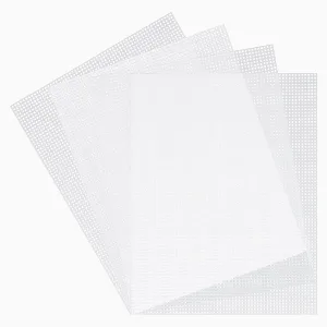 Caydo 4 Pieces 7 Count Plastic Mesh Canvas Sheets for Embroidery Acrylic Yarn Crafting Knit Crochet Projects and Make Aquarium Dividers (10.5 X 13.5 Inch) White - Caydo 4 Pieces 7 Count Plastic Mesh Canvas Sheets