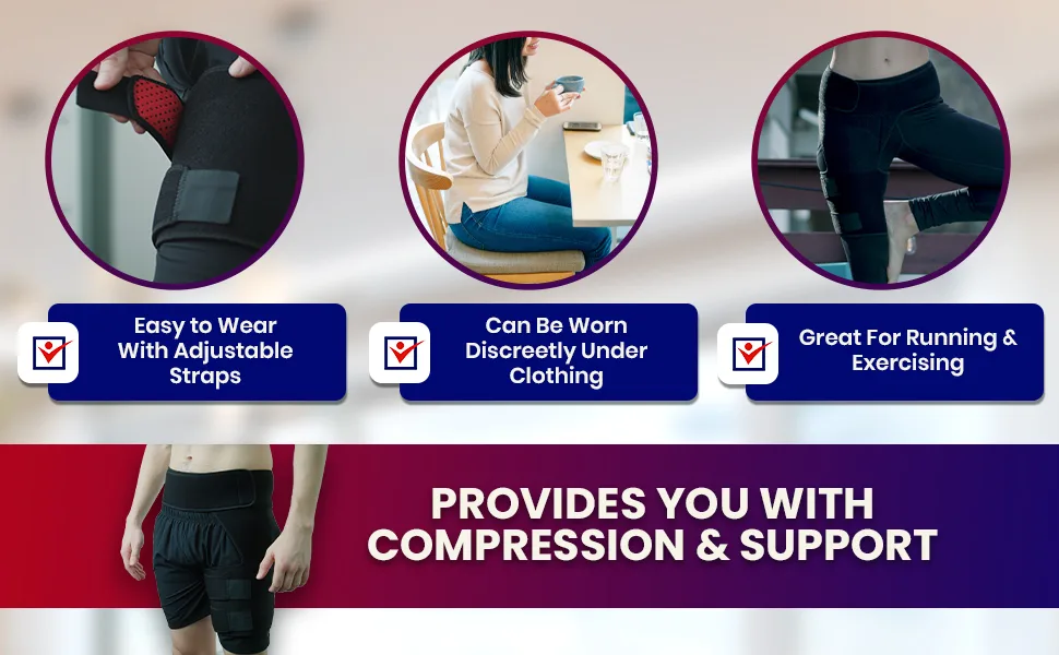 Hip Brace Thigh Compression Sleeve Hamstring Compression Sleeve & Groin Compression Wrap for Hip Pain Relief. Support for Hip Replacements Sciatica Quad Muscle Strains - Small Right Right Small/Medium (Pack of 1) - Sciatic Nerve Pain Relief torn sleves mens supports xxl replacement hip flexer womens siatica
