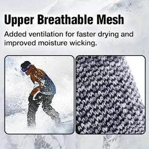 TSLA 2 Pack Men and Women Winter Ski Socks Calf Compression Snowboard Socks Warm Thermal Socks for Cold Weather 2pairs Black/ Orange Large - product information 18