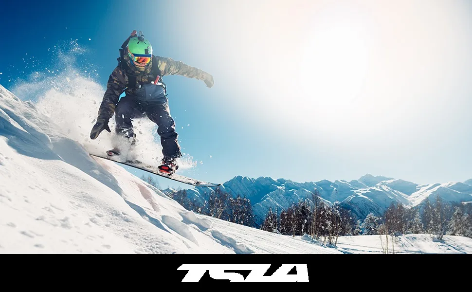 TSLA 2 Pack Men and Women Winter Ski Socks Calf Compression Snowboard Socks Warm Thermal Socks for Cold Weather 2pairs Black/ Orange Large - ski gear