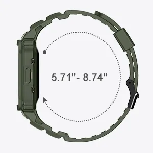 amBand Compatible for Fitbit Versa 4/ Fitbit Versa 3/ Fitbit Versa 2/ Fitbit Versa Lite/Fitbit Sense 2/ Fitbit Sense Bands with Case Protective Case Strap Rugged Sport Protector Wristbands Men Green Green Fitbit Sense 2/1 & Versa 4/3/2/1 & Versa Lite - Adjustable strap
