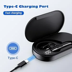 Bluetooth Headset for Cell Phones Bluetooth V5.2 Earpiece with Charging Case Hands-Free Single Ear Headset with CVC8.0 Noise Canceling Mic for Office/Driving Compatible with iPhone/Android/Laptop with Chargring Case - product information 12
