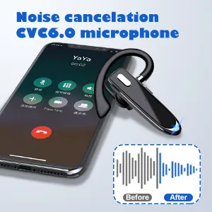 Bluetooth Headset for Cell Phones Bluetooth V5.2 Earpiece with Charging Case Hands-Free Single Ear Headset with CVC8.0 Noise Canceling Mic for Office/Driving Compatible with iPhone/Android/Laptop with Chargring Case - product information 13