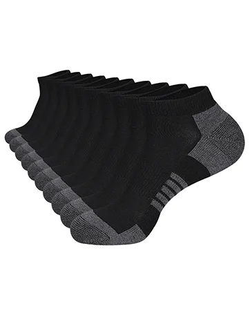 COOVAN 8 Pairs Mens Ankle Socks Athletic Running Socks with Cushion Tab Low Cut Socks for Men 8 Pack-black - product information 3