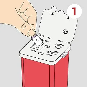 Verifine Sharps Container for Needles Needle Disposal Containers 1 Quart Size (Pack of 3) Portable Biohazard Containers Travel Size for Home Use - Step 1