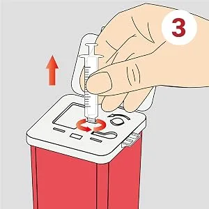 Verifine Sharps Container for Needles Needle Disposal Containers 1 Quart Size (Pack of 3) Portable Biohazard Containers Travel Size for Home Use - Step 3