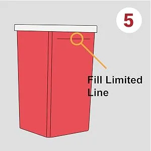 Verifine Sharps Container for Needles Needle Disposal Containers 1 Quart Size (Pack of 3) Portable Biohazard Containers Travel Size for Home Use - Step 5