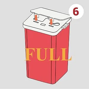 Verifine Sharps Container for Needles Needle Disposal Containers 1 Quart Size (Pack of 3) Portable Biohazard Containers Travel Size for Home Use - Step 6