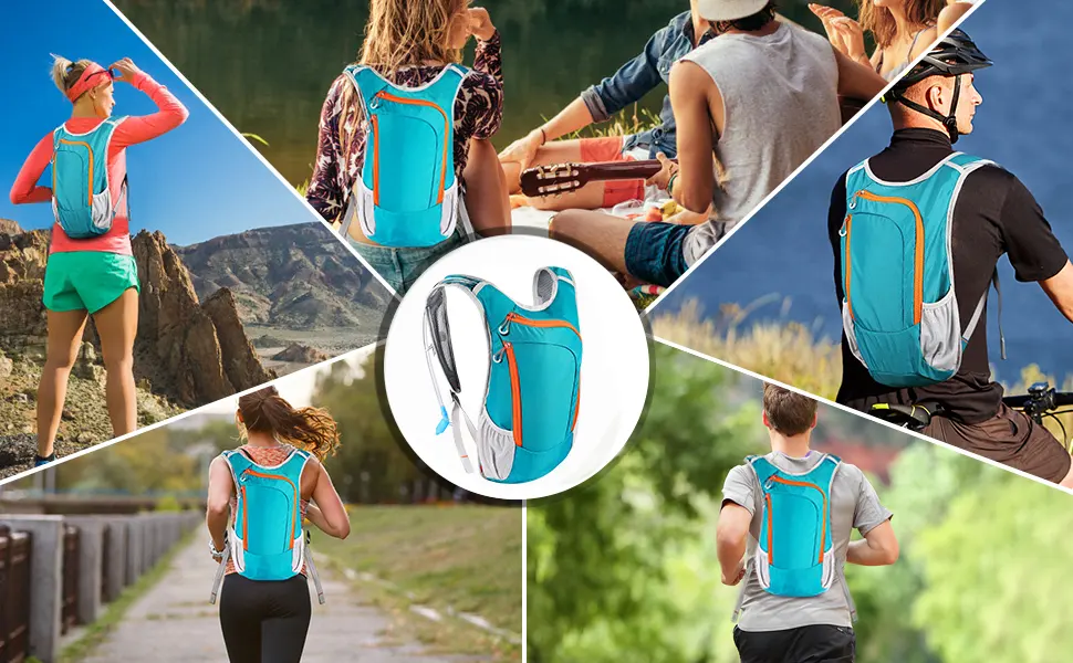 Hydration Pack Hydration Backpack with 2L Hydration Bladder Lightweight Insulation Water Pack for Running Hiking Riding Camping Cycling Climbing Fits Men & Women Black - hydration pack