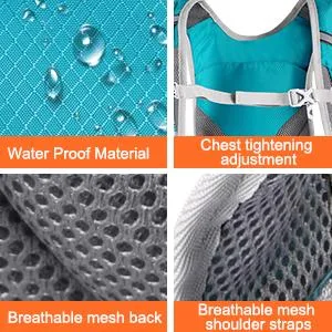 Hydration Pack Hydration Backpack with 2L Hydration Bladder Lightweight Insulation Water Pack for Running Hiking Riding Camping Cycling Climbing Fits Men & Women Black - product information 30