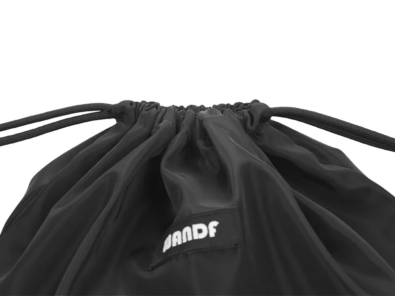 WANDF Drawstring Backpack Sports Gym Sackpack with Mesh Pockets Water Resistant String Bag for Women Men Children (Black) - 6038