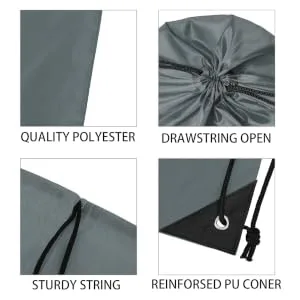 Vorspack Drawstring Backpack 20 Pieces for Party Gym Sport Trip Grey - string bags