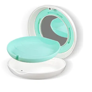 Retainer Case Slim Aligner Case with Adjustable Vent Holes and Mirror Compatible with Invisalign Night Guard and Mouth Guard Premium Retainer Case With Aligner Remover Tool Chew & Brush White Round: White - retainer case
