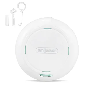 Retainer Case Slim Aligner Case with Adjustable Vent Holes and Mirror Compatible with Invisalign Night Guard and Mouth Guard Premium Retainer Case With Aligner Remover Tool Chew & Brush White Round: White - retainer case