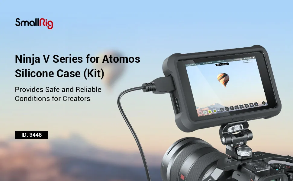 SMALLRIG Silicone Case with Screen Protector for Atomos Ninja V and Ninja V+ Series Monitor Anti-Scrach Anti-Fingerprint Anti-Dust - 3448 - 3448