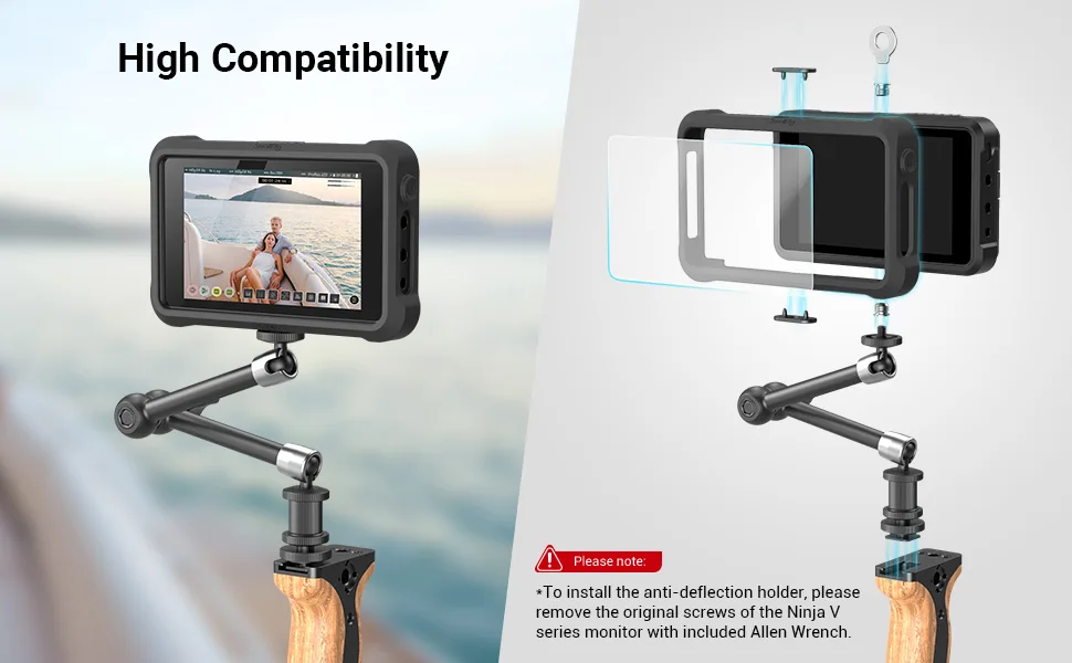SMALLRIG Silicone Case with Screen Protector for Atomos Ninja V and Ninja V+ Series Monitor Anti-Scrach Anti-Fingerprint Anti-Dust - 3448 - 3448