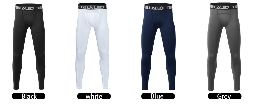 TELALEO 1/2/3 Pack Boys' Youth Compression Leggings Pants Tights Athletic Base Layer for Running Hockey Basketball Black Grey Blue 3 Pack Small - boys tights