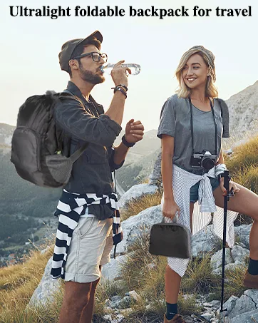 Drawstring Backpack Bag Waterproof Draw String Back Sack with Zip Pocket Gym Drawstring Bags Swim Bag for Men Women Black Upgraded - product information 16